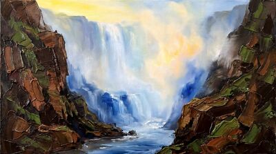 Turner Gorge Distant Luminous Falls Canvas Wall Art
