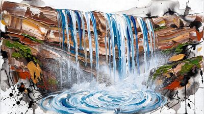 Granite Waterfall Canvas Painting