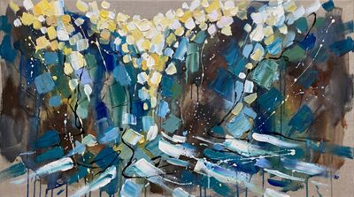 Mosaic Light Waterfall Canvas Painting