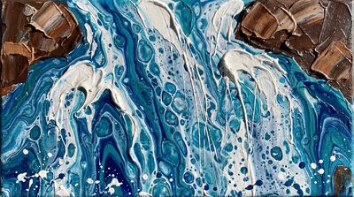 Fluid Pour Waterfall Canvas Wall Art