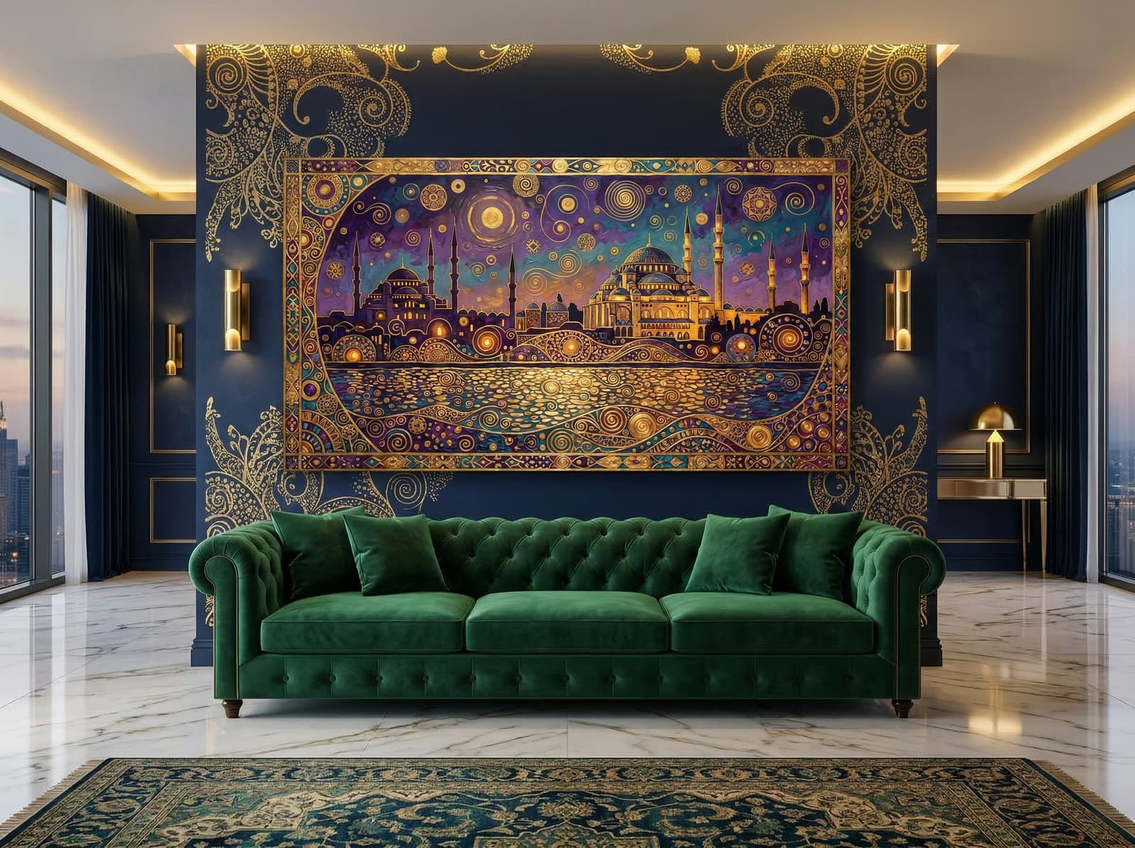 Artist-inspired painterly piece in a reading nook
