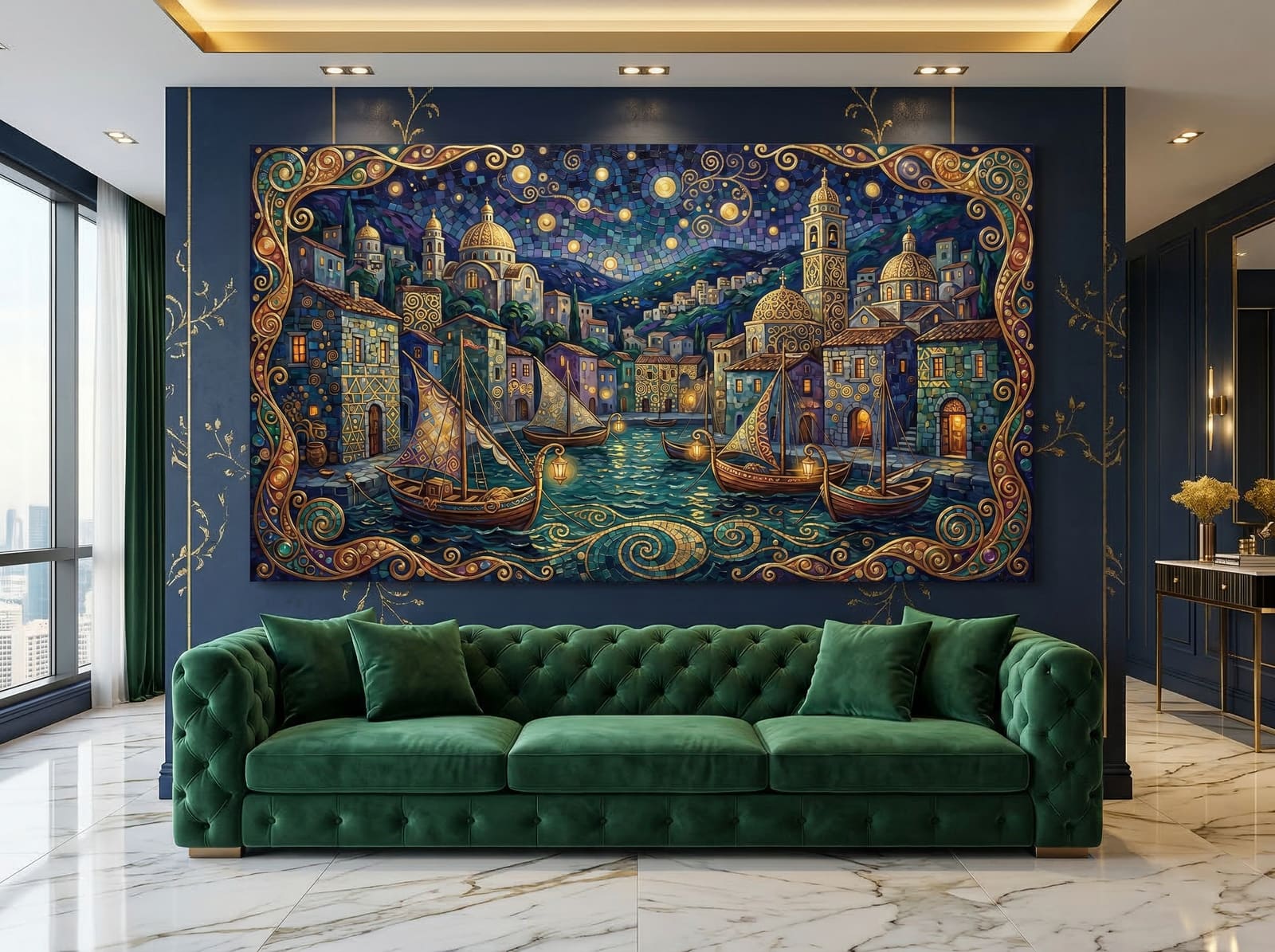 Living room finished with wall art